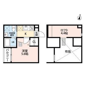 カーサ ベル 稲生(1K/2階)の間取り写真