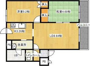 ダンディライオン(2LDK/2階)の間取り写真