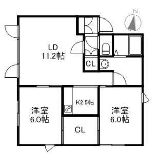 カサ・ベレーザ白石(2LDK/3階)の間取り写真