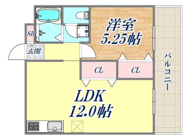フローラTM(1LDK/3階)の間取り写真