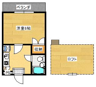 フローレンス仲町B棟(1K/2階)の間取り写真