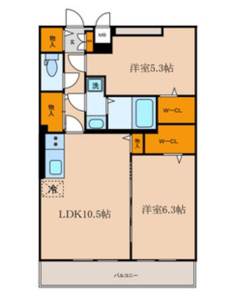 アクシス瑞江(2LDK/5階)の間取り写真