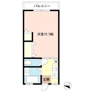 長島ワラビコーポ(1K/2階)の間取り写真