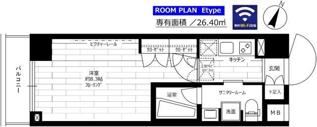 グランドコンシェルジュ大森本町IIアジールコート(1K/7階)の間取り写真