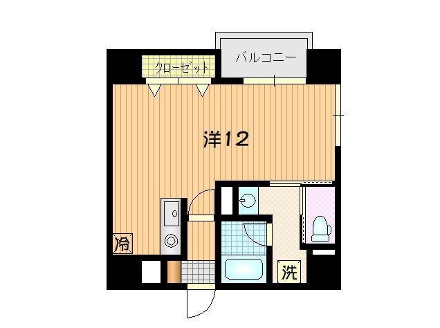 タウンコート開運橋通(1K/2階)の間取り写真