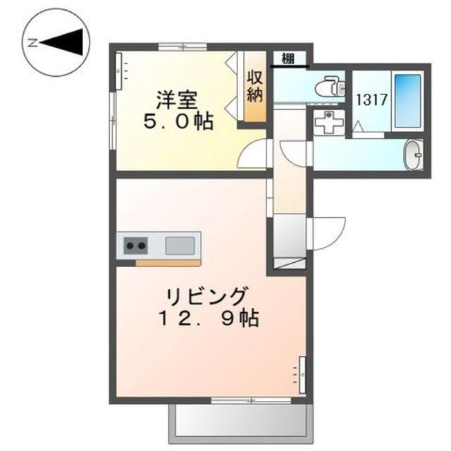 ボナール久保町(1LDK/3階)の間取り写真