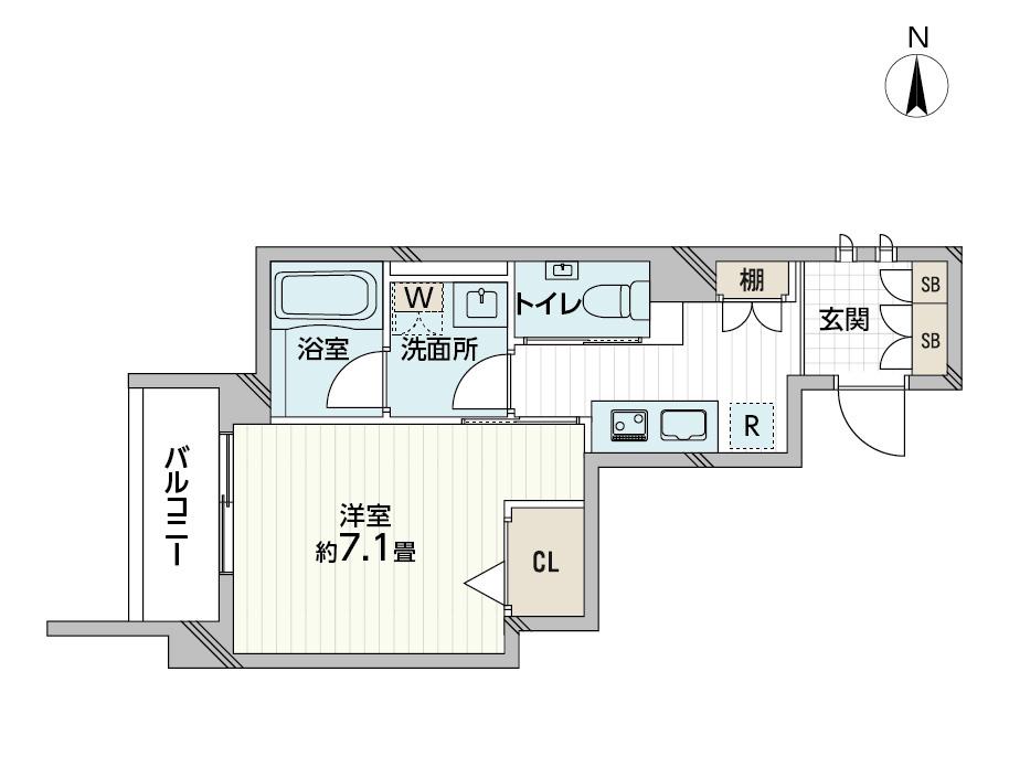 アニコフローラ東中野(1K/3階)の間取り写真