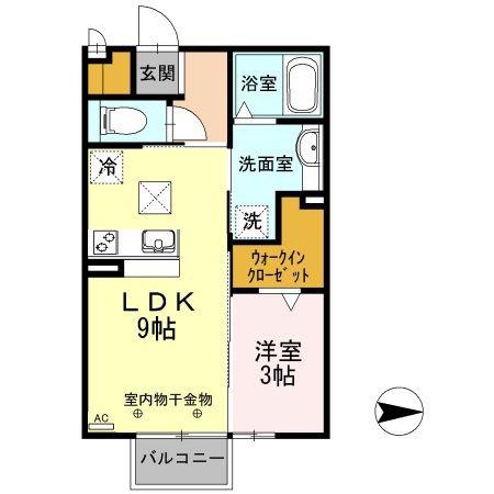 アーク野田(1LDK/1階)の間取り写真
