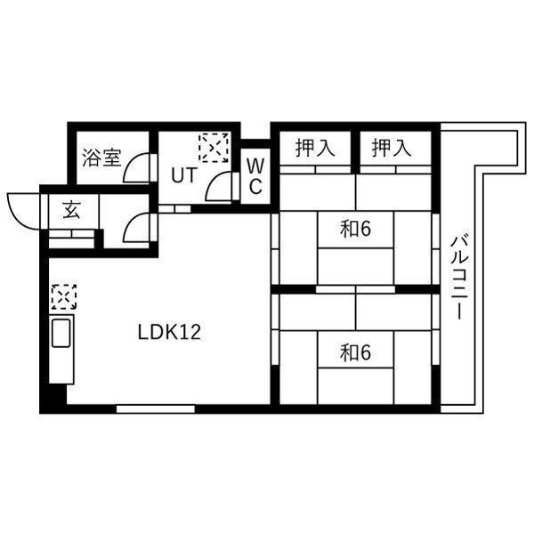 ヴィラMK(2LDK/3階)の間取り写真