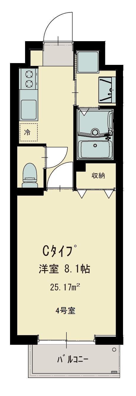志幸61MONSAN(1K/3階)の間取り写真