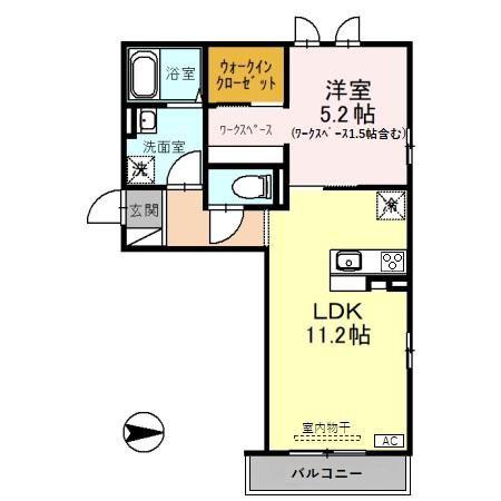 ピアパラッツォ(1LDK/1階)の間取り写真