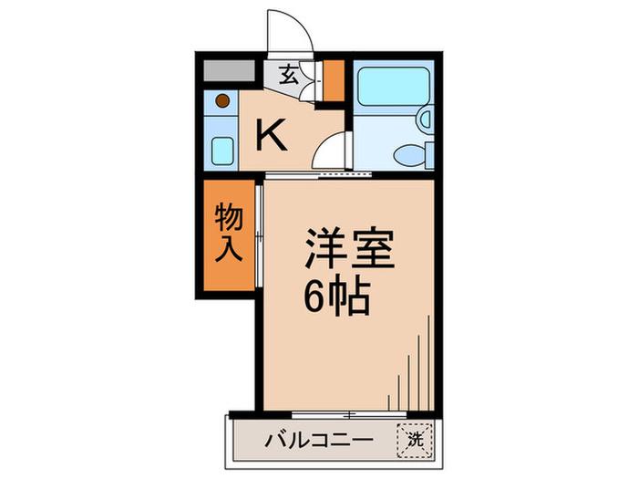 ユイピエス(1K/2階)の間取り写真