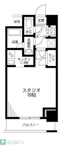 レジディア九段下(ワンルーム/9階)の間取り写真