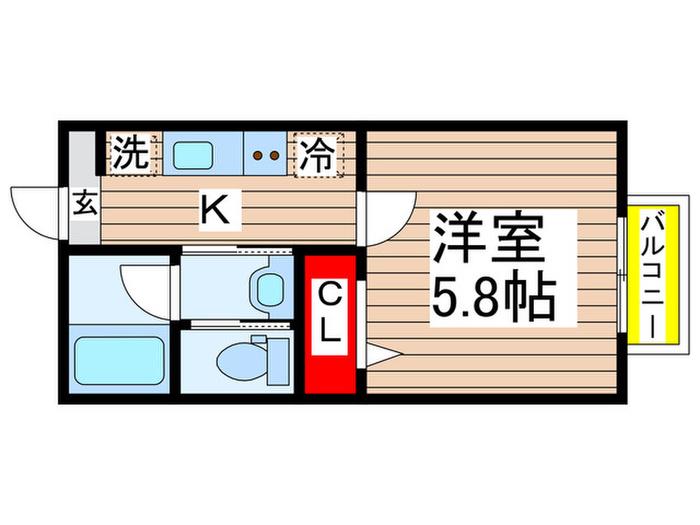 パールテラス(1K/2階)の間取り写真