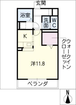 GRANDEUR陶館(ワンルーム/3階)の間取り写真