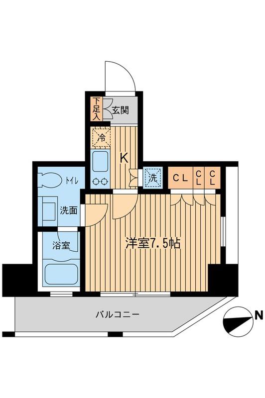 レジデンス大森(1K/8階)の間取り写真