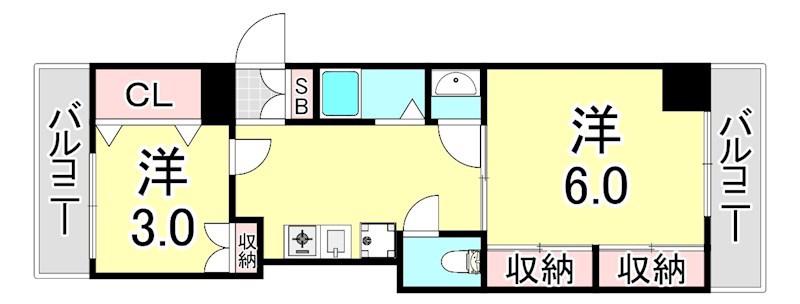 トシヤマンション(2K/3階)の間取り写真