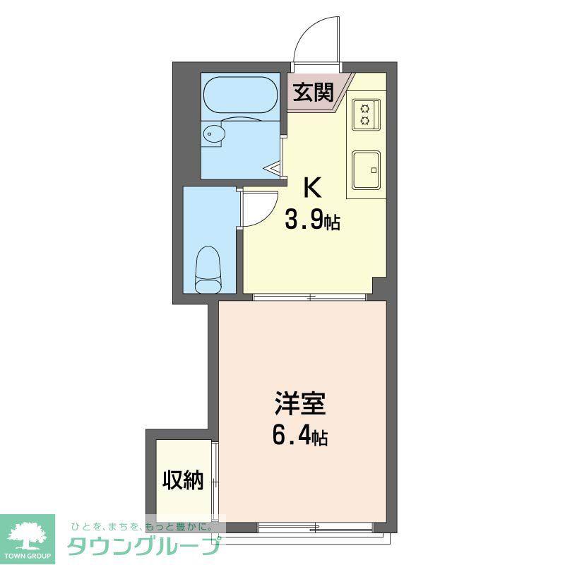 パラシオン芦川(1K/2階)の間取り写真
