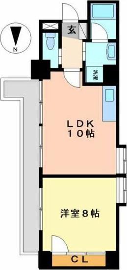 ゴールドハイツ渡辺(1LDK/7階)の間取り写真