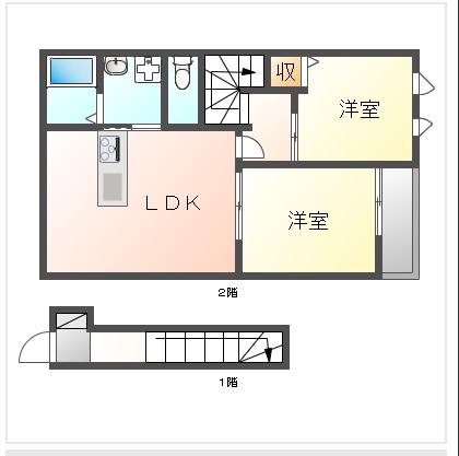 IZUMIDA BASE(2LDK/2階)の間取り写真