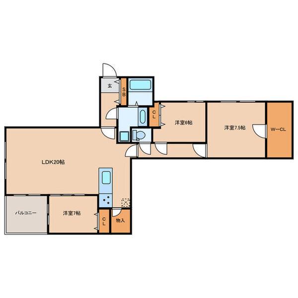THE UNDERZ SUITE RESIDENCE(3LDK/3階)の間取り写真