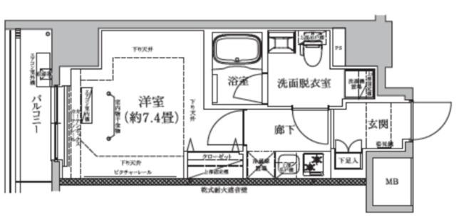 アイルグランデ東京立石(1K/2階)の間取り写真