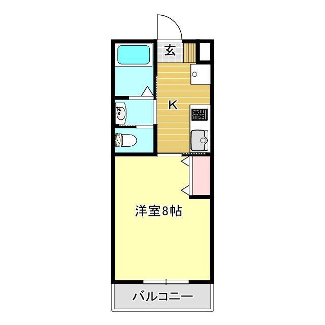 ハウオリI(1K/2階)の間取り写真