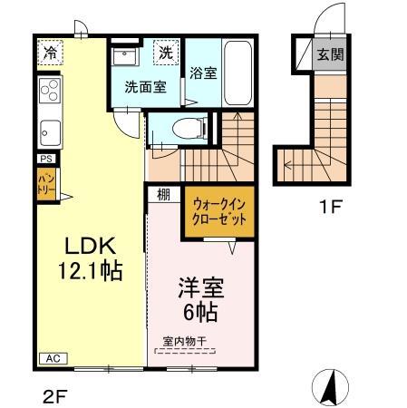 DーROOM城東中央(1LDK/2階)の間取り写真