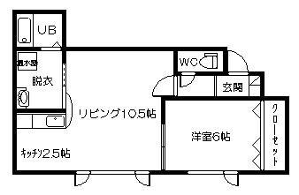 クレッセント2・2(1LDK/2階)の間取り写真