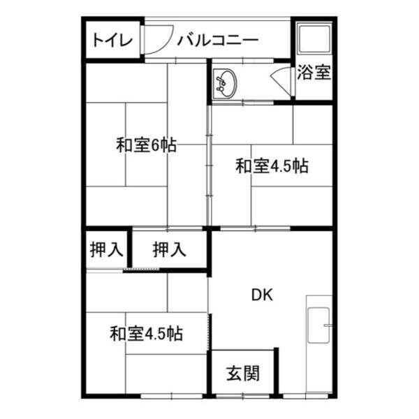 阪口文化(3DK/2階)の間取り写真