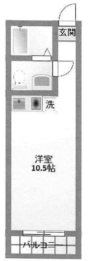 グランアベニュー相模大野(ワンルーム/3階)の間取り写真