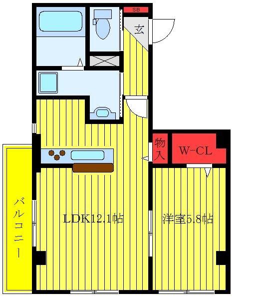 コンフォール(1LDK/2階)の間取り写真