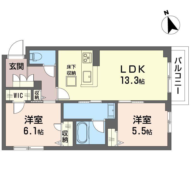 エフボーテ(2LDK/1階)の間取り写真