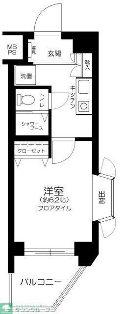 ダイヤモンドスクエア桜台I(1K/2階)の間取り写真