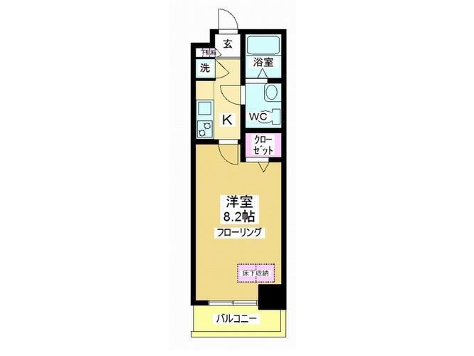 アルファコート川越脇田 I(1K/8階)の間取り写真