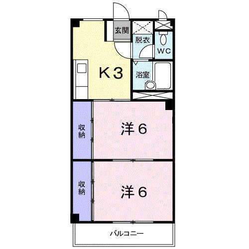 久保田ビル(2K/3階)の間取り写真
