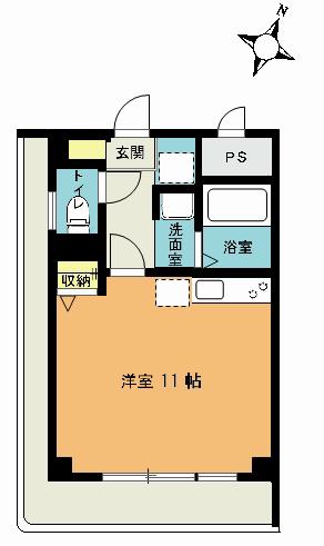 マルイチサウスマンション(ワンルーム/3階)の間取り写真