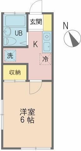ポルシェ白楽(1K/1階)の間取り写真