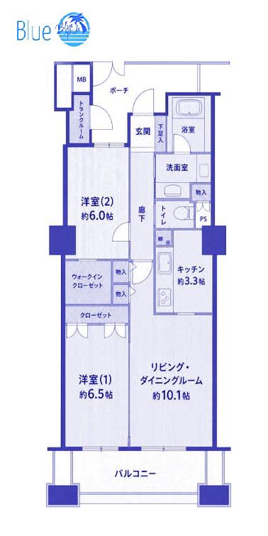 レジデンス・ザ・武蔵小杉(2LDK/7階)の間取り写真