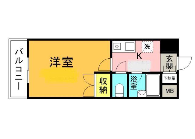 ナカシマビル(1K/8階)の間取り写真