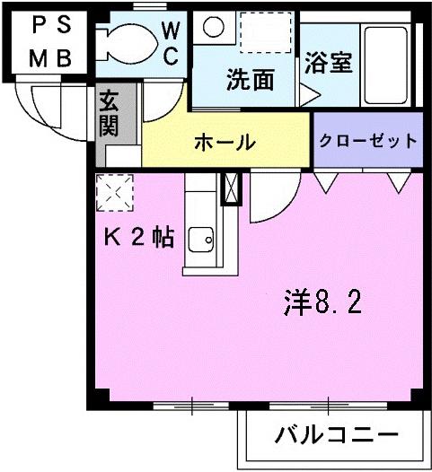 パルテール ジャスマン(1K/3階)の間取り写真