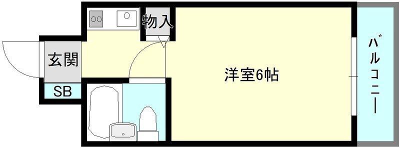 サニーパレス花北(ワンルーム/1階)の間取り写真