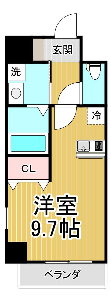 キセラ川西壱番館(ワンルーム/2階)の間取り写真