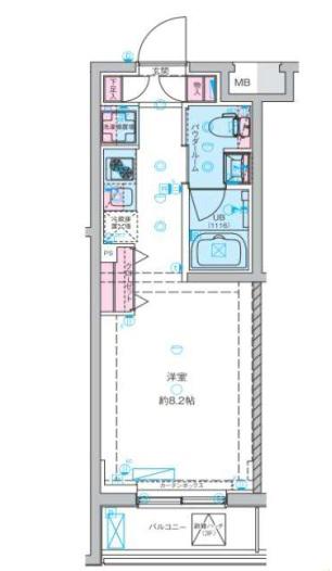 GENOVIA東向島IIISKYGARDEN(ワンルーム/3階)の間取り写真