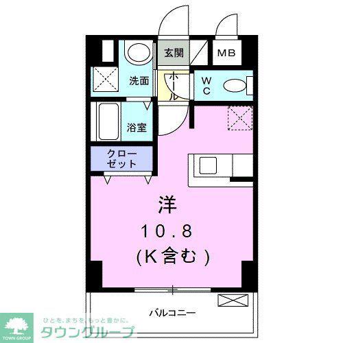 グレイスビュー宮崎台(ワンルーム/2階)の間取り写真