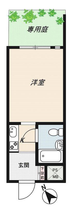 セザール清瀬(ワンルーム/1階)の間取り写真