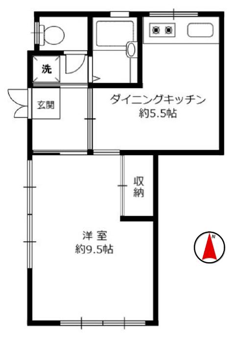 尾上荘(1DK/1階)の間取り写真