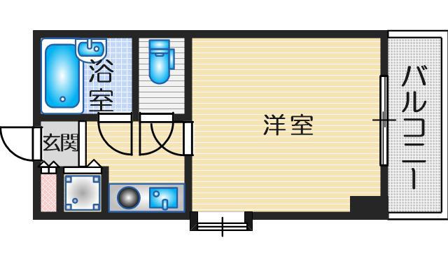 アール江坂(1K/5階)の間取り写真