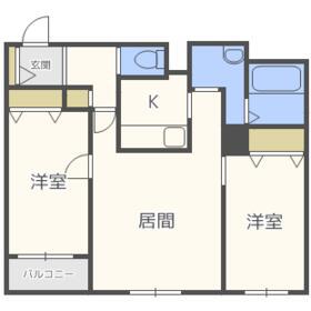 シャトーアネックス(2LDK/3階)の間取り写真