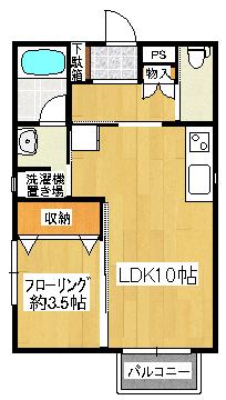 STRAWBERRY POT(1LDK/1階)の間取り写真